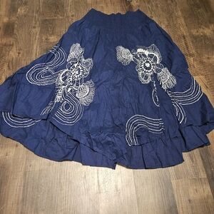 Basil & Maude Embroidered Skirt